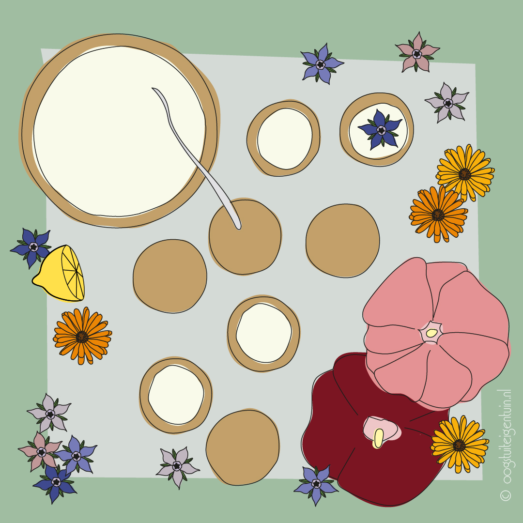 zandkoekjes met bloemen